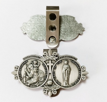 Catholic Bless St Christopher Silver Medal For Car Driving Safety